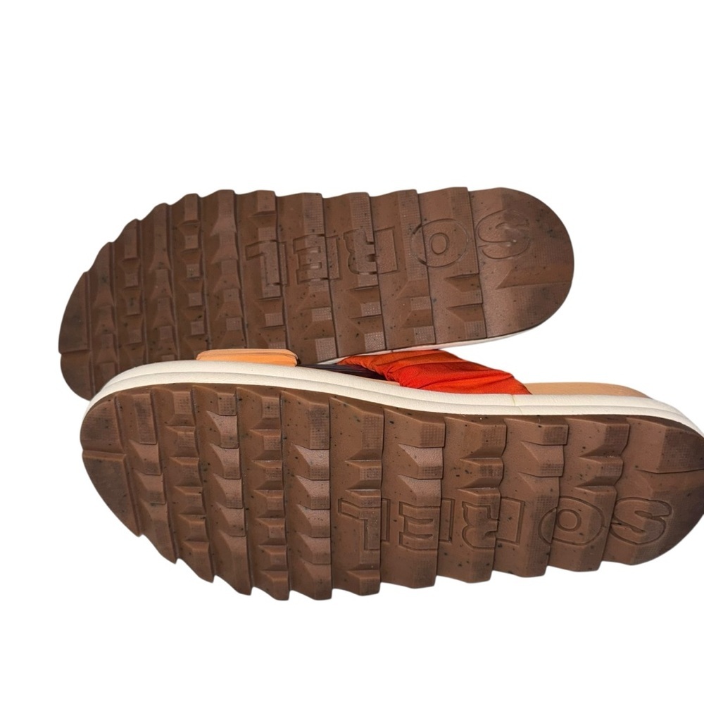 Sorel Women’s Sport Sandals Slides Orange Ruched Lug Sole Size 8 resortwear - Picture 7 of 9